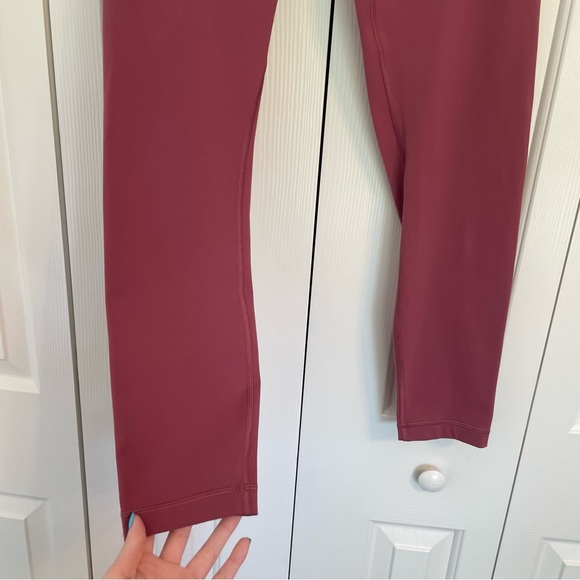 Lululemon Wunder Under High Rise Leggings Sz 10 Mauve Dusty Rose Full On Luon - Picture 13 of 13